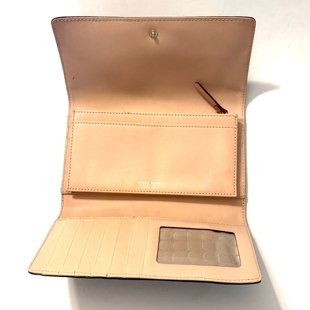 KATE SPADE Brown and Pink Bay Street
Sandra Leather Clutch Wallet - Picture 5 of 11